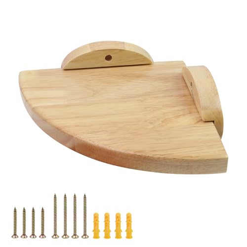 Oedema Solid Wood Corner Shelf Wall Mount Floating Corner Shelf 7.05\"Ã—9.84\" Corner Wall Shelf for 90 Degree Wall, Display, Storage Photo Speaker Condiments in Bedroom, Kitchen, Living Room