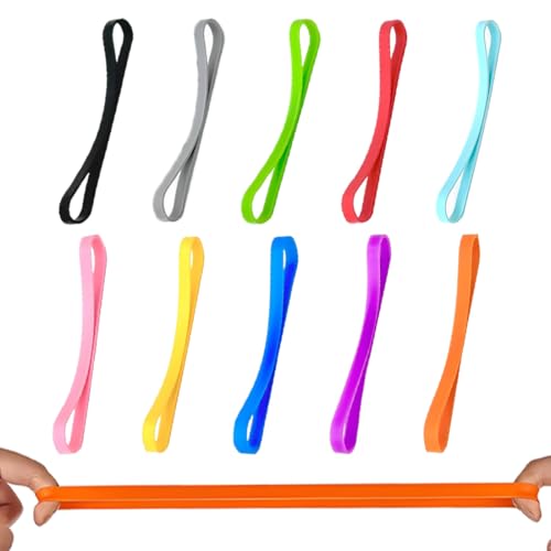 JUGUTA 10 Piezas Gomas Elasticas, Bandas De Goma Silicona, Gomas Elasticas Grandes, Bandas Elásticas De Envolver, Para Libros, Artísticos, Cocinar, Enrollar, Bolsas De Deporte, Oficina, Casa
