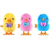 Arcimatto Wind Up Chicken Toy, 3 Pcs Jumping Chick Gag Toys Cute Plush Hopping Chicks Novelty Spring Windup...