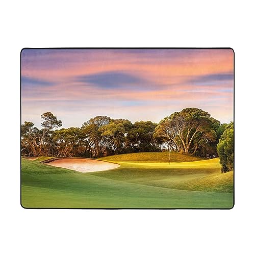 Tapis de terrain de golf imprimé doux antidérapant pour décoration de sol