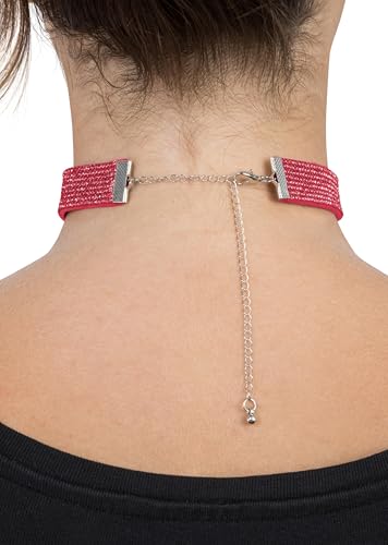 Chaks - Strass Choker Damen, verstellbares Glitzer Halsband, breite Halskette als Party Accessoire für Festival & Karneval