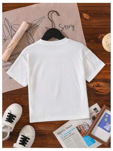 Image of RoseSeek Girl's Graphic Tees Short Sleeve Crewneck T Shirts Casual Summer Tops Cute Preppy Clothes