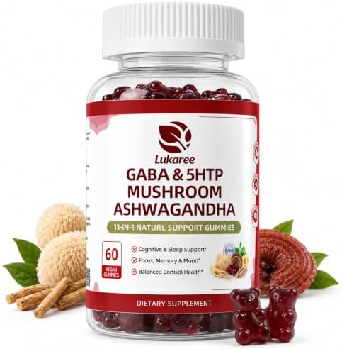 Lukaree GABA & Mushroom Supplement for Calm, Mood & Restful Sleep...