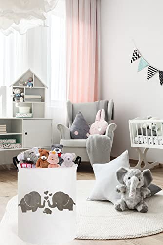 Essme Baby Laundry Basket,Elephant Hamper，Baby Hamper For Nursery For Kids, Elephant Nursery Decor,Gift Baskets,Home Organizer (Love Elephant) #TOP2