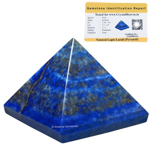 Image of Lapis Lazuli Pyramid - 1.5 inch Inch Crystal Pyramid for Positive Energy, Vastu, Reiki, Feng Shui and Chakra Healing Energy Balancing