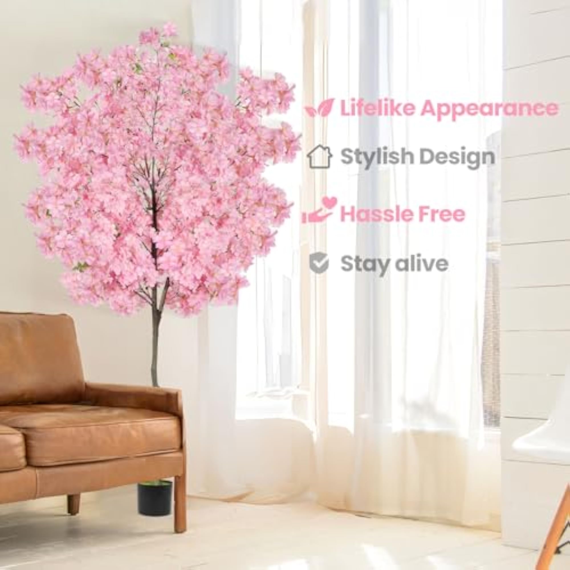 6Ft Tall Cherry Blossom Artificial Tree