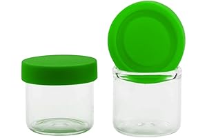 Dab Station Storage - 100 Pack 6ml Round Concentrate Glass Jars with Silicone Lids