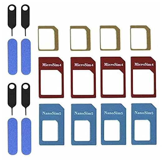 WACH AUF 5 in 1 SIM Card Adapter Set Nano Micro Converter Kit to Standard with Abrasive Paper and Card Removal Easy to use and Storage