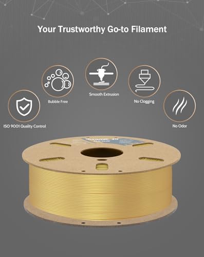 Image of DURAMIC 3D PLA+ Printer Filament 1.75mm PLA Plus Neatly 2Kg Spool(2.2lbs) | PLA Pro Tougher and Stronger, Dimensional Accuracy Probability + /- 0.02mm Champagne Gold