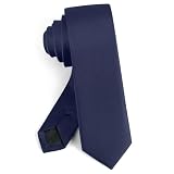 Puistr Boys Navy Blue Tie Solid Color Necktie for Teen with Gift Box