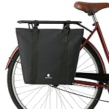 KHALISIA Fahrradtasche faltbar – Roll-Up Shopper – Einkaufstasche Fahrrad – mit Reißverschluss und viele Innenfächer – Fahrrad Gepäckträgertasche – für Uni, Reisen, Freizeit & Einkauf