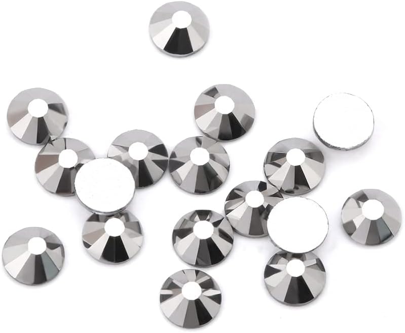 2 Colors Hematite Non Hotfix Flatback Rhinestone Glue On Glass Rhinestones DIY for Clothes Decoration