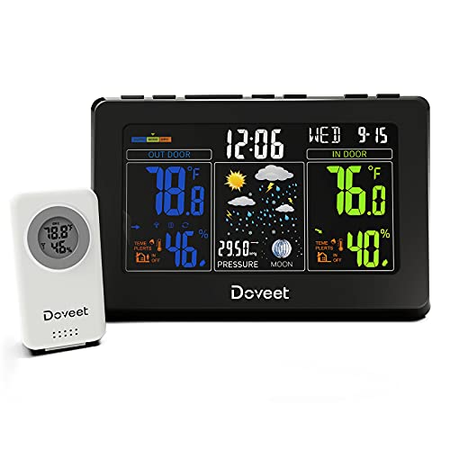 DOVEET Weather Station Wireless Indoor Outdoor, Color Weather Stations