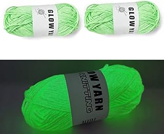 2 Rolls Glow in The Dark Yarn,DIY Glow Yarn,Knitting Yarn for Arts, Crafts & Sewing Beginners(Style 5)