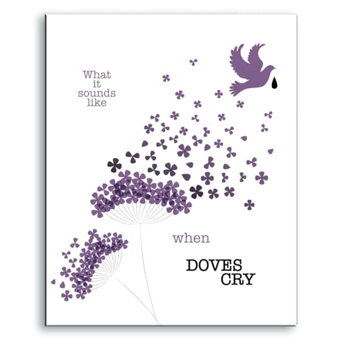 When Doves Cry - Song Lyric Wall Art Print - Inspired Music Room Art Decor (10"L x 8"W, Print - Unframed)