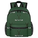 DJROW Mochila de viaje para niños, ilustración de palos de golf cruzados, mochila escolar, jardín de infantes, niños preescolares, mochila de...