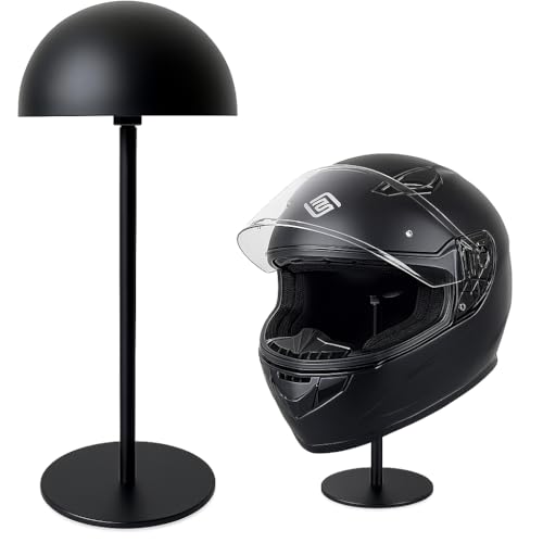 motofans Helmet Stand Metal Rotation Metal Stand Desktop Hanger Rack Helmet Stand Display for Motocycle Helmet Caps Hat and Rugby Helmet