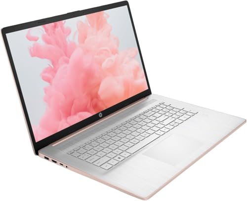 Image of HP 17.3 Inch Touchscreen Laptop with Backlit Keyboard, Intel 13th Core i7-1355U, 64GB RAM, 2TB SSD, Wi-Fi 6, 15Hrs Battery, Rose Gold, Windows 11