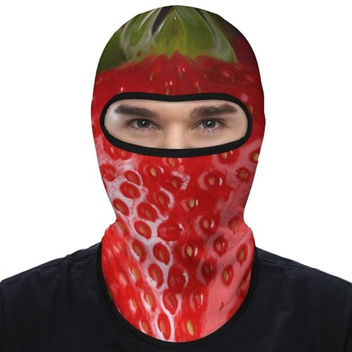 Balaclava para hombre máscara de esquí roja fresa máscara de invierno para ciclismo miniatura 7