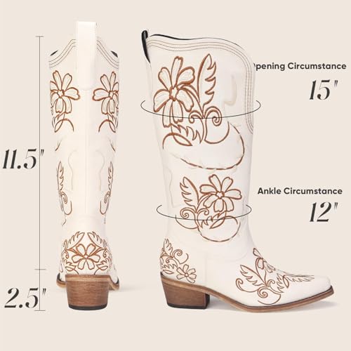 Image of Cowboy Boots for Women, Pointed Toe Chunky Heel | All-day walking comfort design, versatile for daily outfits, country music festivals and western style occasions
