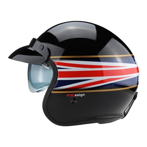 Casco jet moto RSV06 Plus con visera solar interna para scooter y chopper