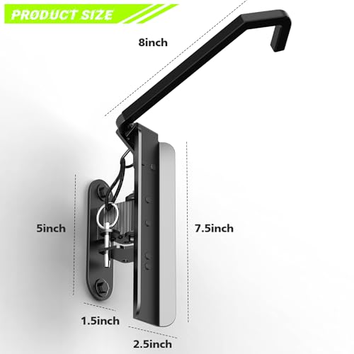 Suporte de parede giratório para bicicleta, suporte vertical para garagem, gancho de parede para bic