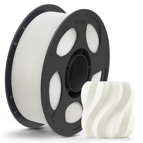 ANYCUBIC Matte PLA Filament 1,75mm, 3D Drucker Filament Matte Textur, Feine Oberfläche, Keine Schichtlinien sichtbar, Matte Weiß 1KG Matt Weiß