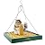 MIXXIDEA Bird Feeder Hanging Tray, Bird Feeders for Outdoors, Wooden Seed Tray Platform Mesh Seed Platform for Garden Yard Outside Decoration Attracting for Wild Birds (Green-1pk)