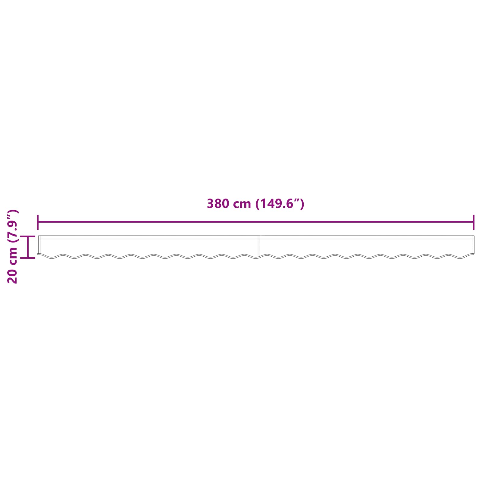 Tissu de Remplacement de Cantonnière d’auvent, Lambrequin pour Store Toile de Remplacement Bandeau Banderole Store Banne Cadre de 4 m Beige 3,8x0,2 m