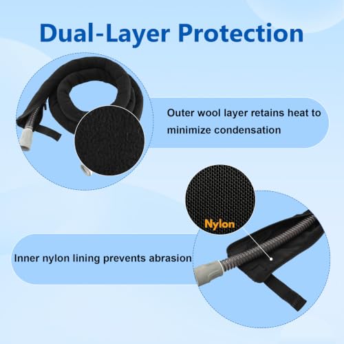 Image of 6.4ft CPAP Hose Cover for ResMed AirSense 11 10 ClimatelineAir Heated Tube | Fits ResMed AirSense 11 /10 /S9, AirCurve10 & ClimateLineAir tubing; anti-condensation, noise & pet scratch resistant, washable
