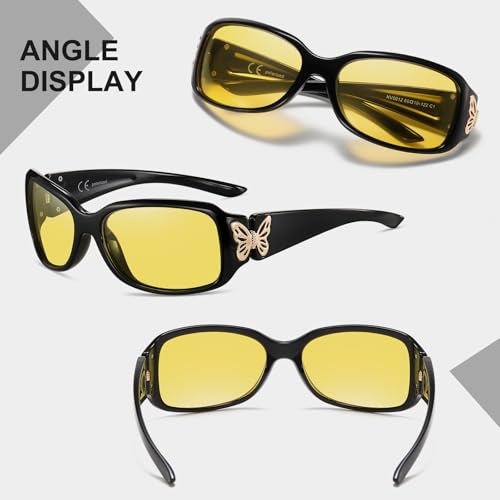 Image of HAOLOTA Night Vision Glasses for Driving Anti Glare, Polarized Nighttime Safety Glasses for Women Men UV400 Protection