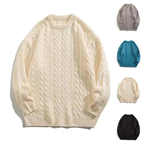 Men Polyester Sweater Thick Long Sleeve Pullover with Solid Color Warm2