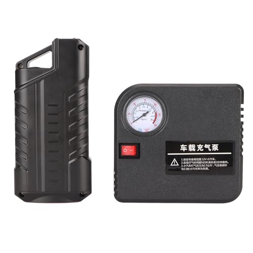 Fockety Démarreur de Saut avec Compressleur d'air, Démarreur de Voiture 150 Psi 12 V 400 A, Jusqu'à 6 L d' et 4,5 L avec Gonfleur