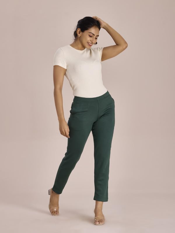 Image of GO COLORS Solid Ultra Warm Kurti Pant for Women | Mid Rise, Warm tech
