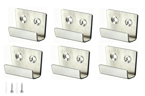 Image of 6 Pieces of Stainless Steel Tile Hanging Code Heavy Duty Wall Mounting Bracket, Photo Frame Wall Tile Hanger, Display Rack Steel Hook Buckle,Small Size