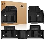 3W Durable TPE Black Floor Mats, Custom Fit for Range Rover/Land Rover Evoque 2011-2019 (Not for Convertible), 1st & 2nd Row All-Weather Vehicle Mat Set