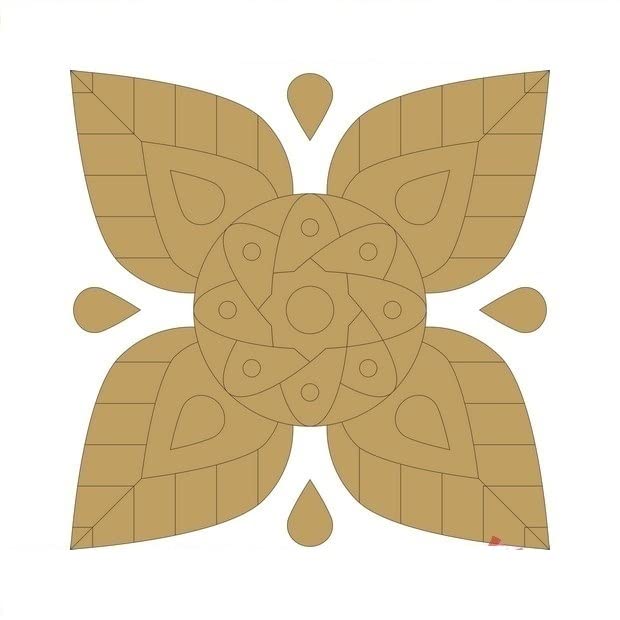 CJ Pre Marked MDF Base Mandala Rangoli Art Cutout for Crafts Work Home, Room Decor Laser Cut Artistic DIY Work Art and Craft (14 x 14 Inch Approx)_EB 16-image-16