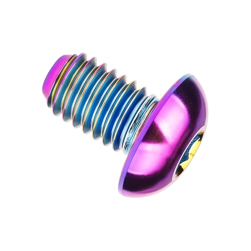 Image of Titanium Bolt M4x6 8 10 12 15 20mm Hex Head Screws for Bicycle Pack of 4 (Rainbow, M4x6mm)