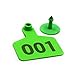 Livestocktool Green Medium Plastic Pig Ear Tags for Hog Swine Sow with Number 001-100 (Cattle)