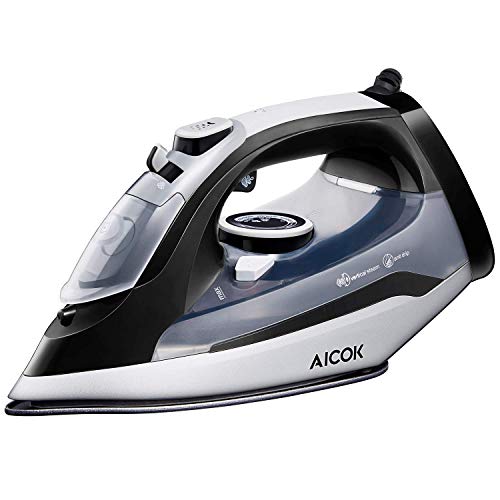 AICOK Steam Iron, 1400W Non-Stick Soleplate Iron for Clothes, Variable Temperature and Steam