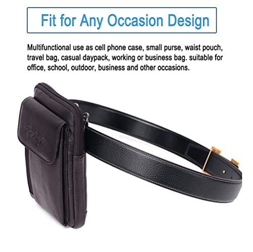 Iphone 11 Pro X Xs 8 7 Plus 6 6S Galaxy S9 S8 S7 S6 Edge Note5 Note4 A8 A8+ Leather Case Belt Holster Pouch Holder For Cell Phone Under 6.0" Inch Vertical Style1-Coffee S Size #TOP6