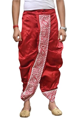 Image of Men's Ready to Wear Pant System MARWADI Embroidered Dhoti for Marriage, Party, Pooja, Festival etc. (GC009)