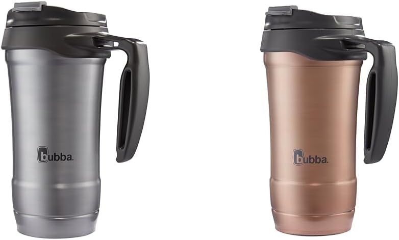 hero travel mugs, 18 oz, keeps drinks cold 24 hours hot 6 hours, gunmetal and rose gold