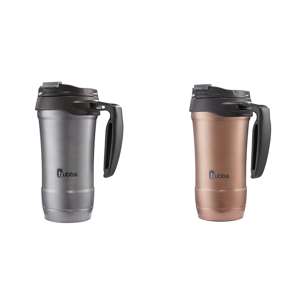 Bubba hero travel mugs, 18 oz, keeps drinks cold 24 hours hot 6 hours, gunmetal and rose gold