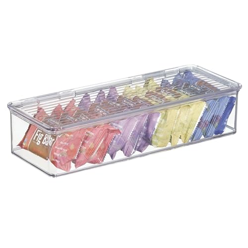 iDesign Recycled Plastic Stackable Pantry Storage Bin with Lid – Clear