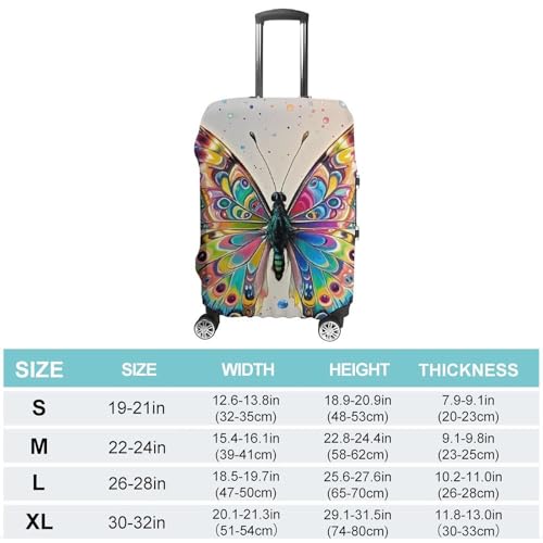 Butterfly Drip Spray Watercolor Printed Luggage Cover Protector, Fits 18-32 Inch Luggage2