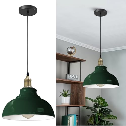 LEDSone Lámpara colgante con forma de cúpula curvada de estilo vintage de 29 cm, 95 cm, ajustable, para restaurantes y cualquier otro lugar elegante