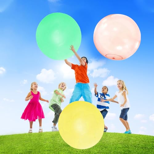 3pcs Giant Bubble Balls Water Balloons Giant Inflatable Water Bubble Ball Beach Ball Yard Games Soft Rubber Balloon for Outdoor Indoor Party Garden Pool