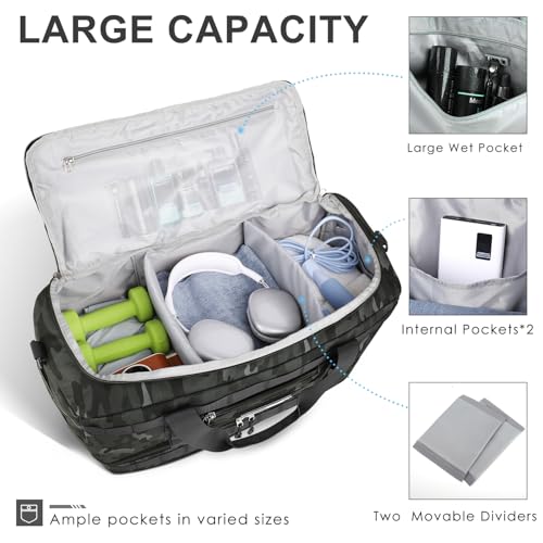 Image of Gym Bag for Men Women, Carry on Luggage 22x14x9 Airline Approved Duffle Bag