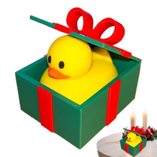 Bonita figura de pato | Adorno de pato de escritorio en caja | Figura decorativa de patos de Navidad para niños y niñas para recuerdos de fiesta